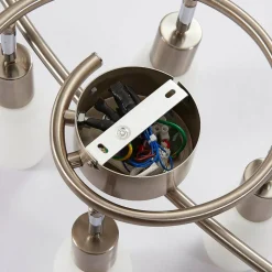 Lindby spot Arda, 75 cm, 6-lamps, nikkel, glas, E14