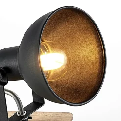 Lindby spot Aylis, hoogte 14 cm, zwart, hout, E14