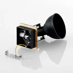 Lindby spot Aylis, hoogte 14 cm, zwart, hout, E14