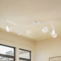 Lindby spot Jyla, wit, 4.000 K, 6-lamps, GX53