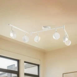 Lindby spot Jyla, wit, lens, 3.000 K, 6-lamps, GX53