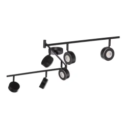 Lindby spot Jyla, zwart, 4.000 K, 6-lamps, GX53