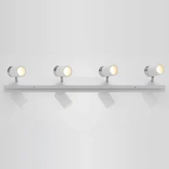 Lindby spot Kardo, 4-lamps, wit, metaal, IP44