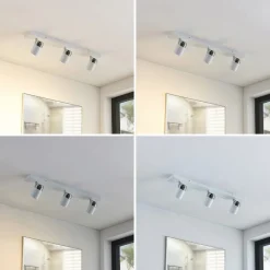 Lindby spot Kardo, 3-lamps, wit, metaal, IP44