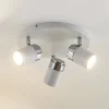 Lindby spot Kardo, rond, 3-lamps, wit, metaal, IP44