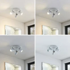 Lindby spot Kardo, rond, 3-lamps, wit, metaal, IP44