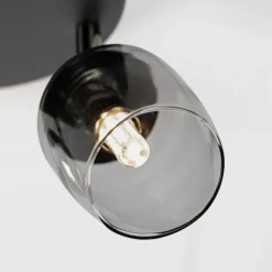 Lindby Spot Katjana, 3-lamps, Ø 20 cm, rookglas