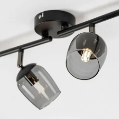 Lindby Spot Katjana, 4-lamps, 70,5 cm lang, rookglas