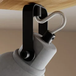 Lindby Spot Mitis, 30 cm, 2-lamps, grijs, hout, beton, GU10