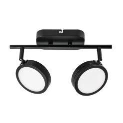 Lindby spot Neros, zwart, 2-lamps, 31,5 cm, CCT, ijzer