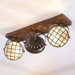 Lindby spot Tamin, 48 cm, roestkleurig, 3-lamps, glas