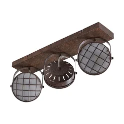 Lindby spot Tamin, 48 cm, roestkleurig, 3-lamps, glas