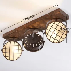 Lindby spot Tamin, 48 cm, roestkleurig, 3-lamps, glas