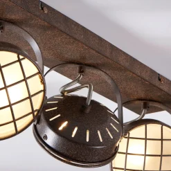 Lindby spot Tamin, 48 cm, roestkleurig, 3-lamps, glas