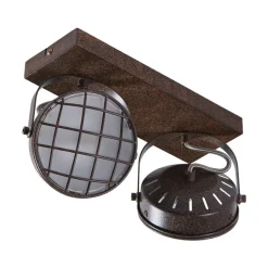 Lindby spot Tamin, roestkleurig, 2-lamps, glas, G9
