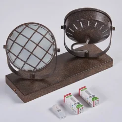 Lindby spot Tamin, roestkleurig, 2-lamps, glas, G9