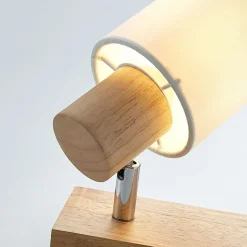 Lindby Spot Wanessa, hout, wit, E14, 14 cm, verstelbaar