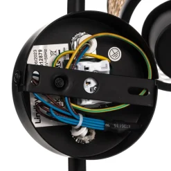 Lindby spot Yaelle, Ø 30 cm, 3-lamps, rotan, zwart, E27