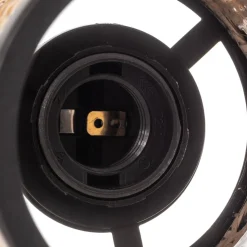 Lindby Spot Yaelle, Ø 10 cm, rotan, zwart, E27