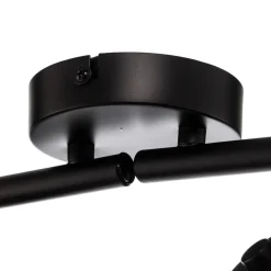 Lindby Spot Yaelle, 76 cm, 4-lamps, rotan, zwart, E27