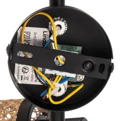 Lindby Spot Yaelle, 76 cm, 4-lamps, rotan, zwart, E27