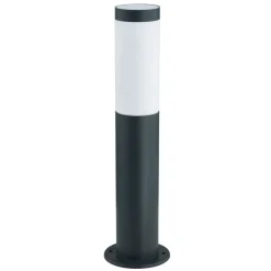 Lindby Statius sokkellamp, hoogte 45 cm, antraciet, roestvrij staal