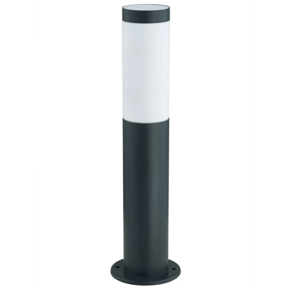 Lindby Statius sokkellamp, hoogte 45 cm, antraciet, roestvrij staal