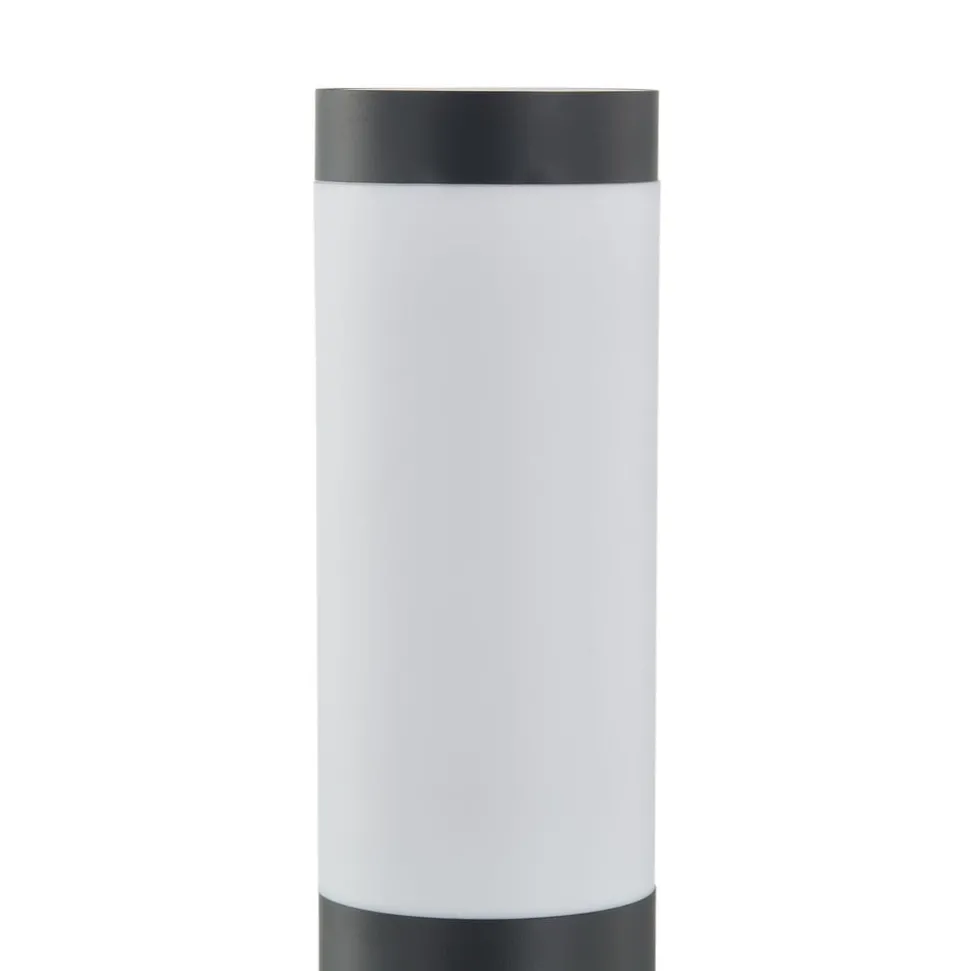 Lindby Statius sokkellamp, hoogte 45 cm, antraciet, roestvrij staal