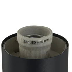 Lindby Statius sokkellamp, hoogte 45 cm, antraciet, roestvrij staal