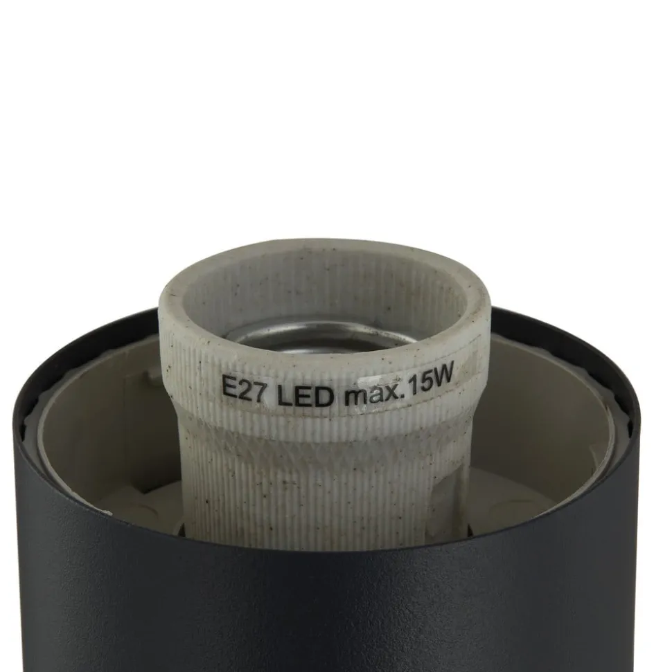 Lindby Statius sokkellamp, hoogte 45 cm, antraciet, roestvrij staal