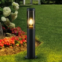 Lindby Statius sokkellamp, antraciet, ijzer, 45 cm