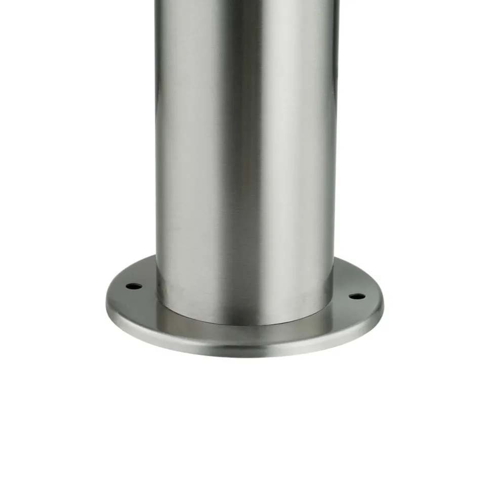 Lindby Statius sokkellamp, grijs, roestvrij staal, sensor, 45 cm