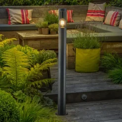 Lindby Statius tuinpadverlichting, antraciet, ijzer, 100 cm