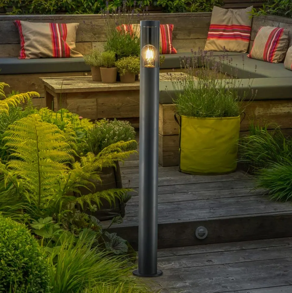 Lindby Statius tuinpadverlichting, antraciet, ijzer, 100 cm