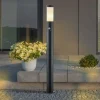 Lindby Statius tuinpadverlichting, antraciet/wit, sensor, 100cm