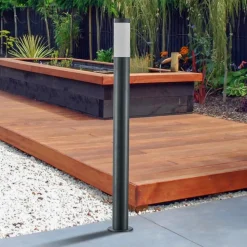 Lindby Statius tuinpadverlichting, antraciet/opaal, ijzer, 100 cm