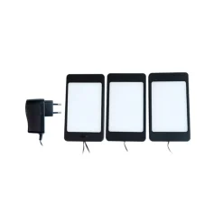 Lindby Svela LED meubelverlichting, set van 3, zwart