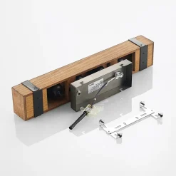 Lindby Sverina plafondlamp, 46 cm, bruin, hout, metaal