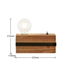 Lindby Sverina tafellamp van hout, 1-lamp