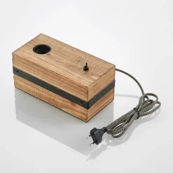 Lindby Sverina tafellamp van hout, 1-lamp
