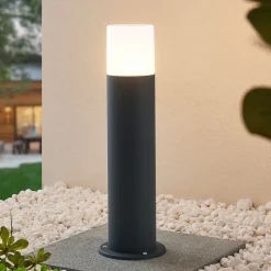 Lindby Tabyn sokkellamp, rond, donkergrijs