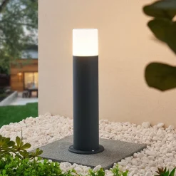 Lindby Tabyn sokkellamp, rond, donkergrijs