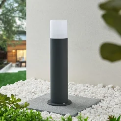 Lindby Tabyn sokkellamp, rond, donkergrijs