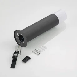 Lindby Tabyn sokkellamp, rond, donkergrijs