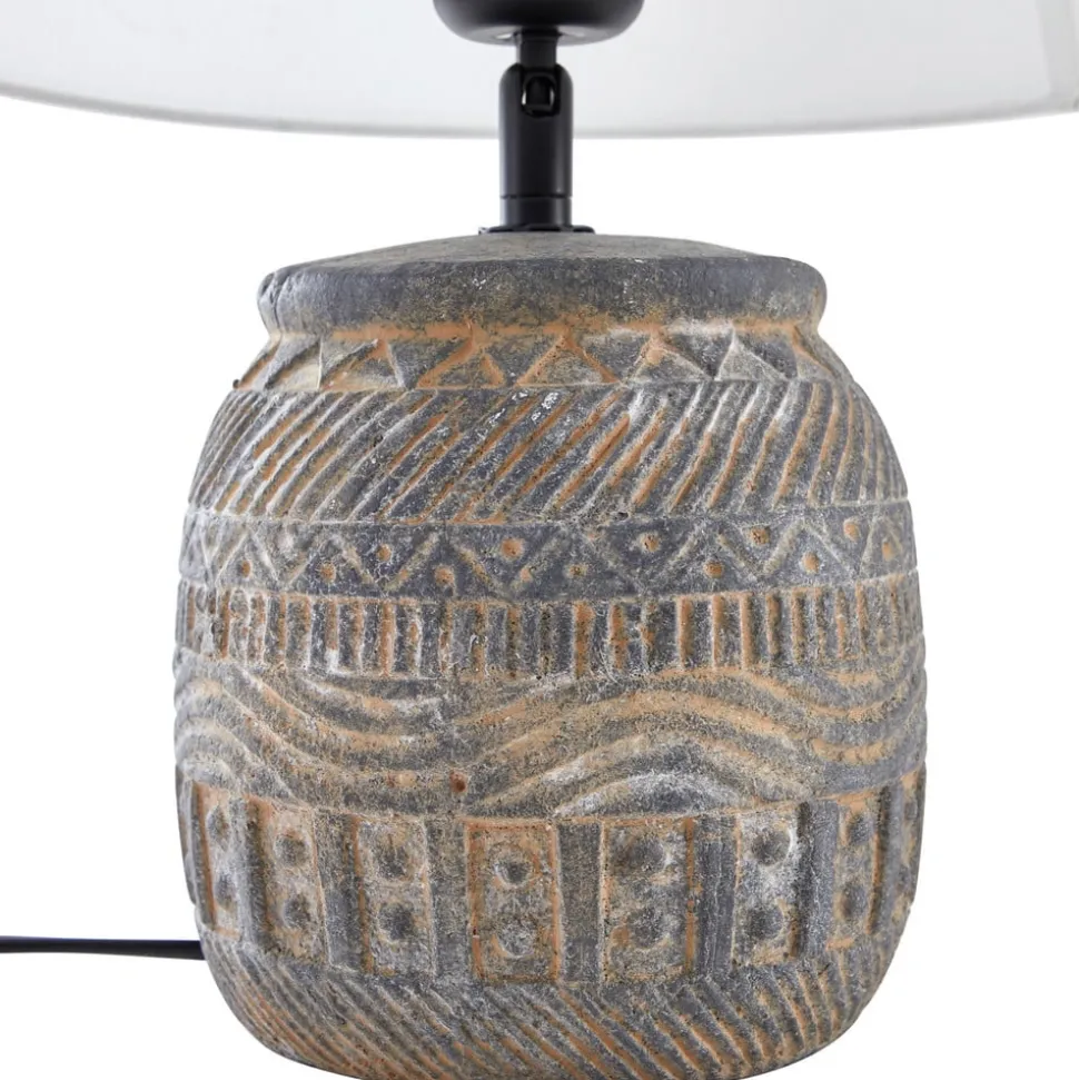 Lindby tafellamp Aelith, Ø 30 cm, grijs, keramiek, E27