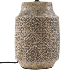 Lindby tafellamp Aelith, Ø 40 cm, bruin, keramiek, E27