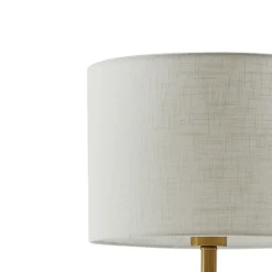 Lindby tafellamp albast, wit/goud, Ø 30 cm, marmer, E27