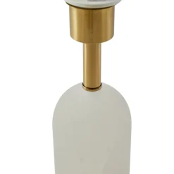 Lindby tafellamp albast, wit/goud, Ø 30 cm, marmer, E27