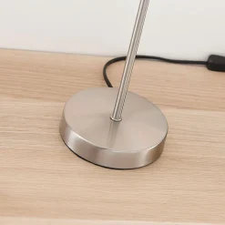 Lindby tafellamp Annatina, wit, nikkel, hoogte 48 cm, textiel