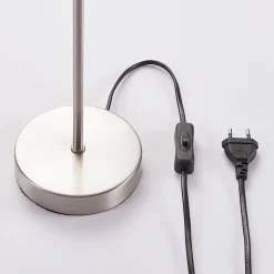 Lindby tafellamp Annatina, wit, nikkel, hoogte 48 cm, textiel